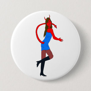 devil girl     3 inch round button