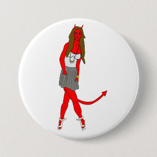 devil girl  3 inch round button