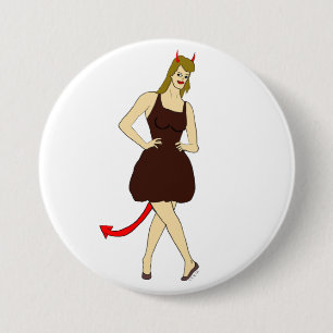 devil girl     3 inch round button