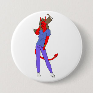 devil girl    3 inch round button