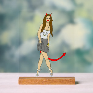 devil girl acrylic sign