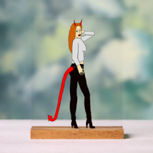 devil girl acrylic sign