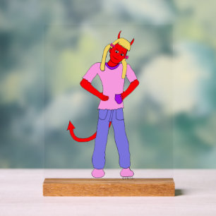 devil girl acrylic sign