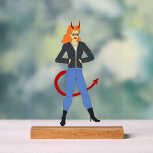 devil girl   acrylic sign