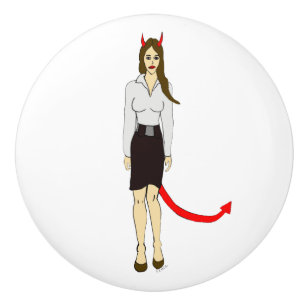 devil girl    ceramic knob