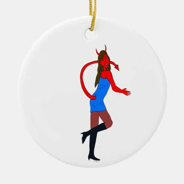 devil girl   ceramic ornament (Front)