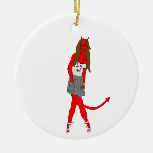 devil girl    ceramic ornament (Front)