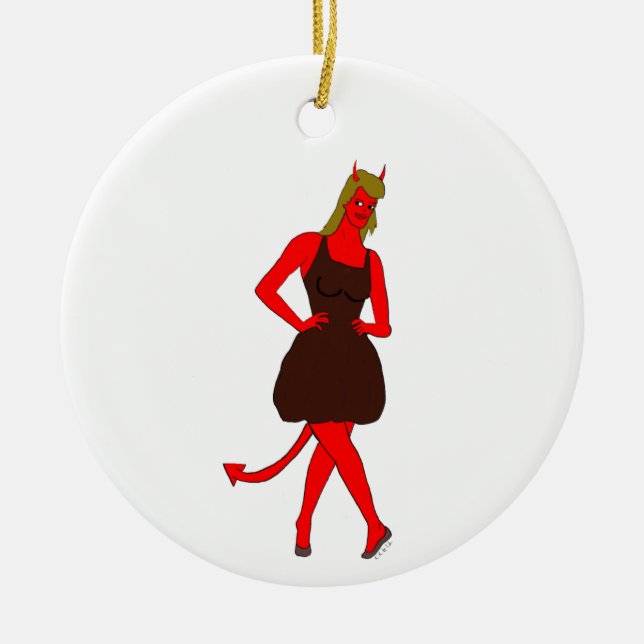 devil girl   ceramic ornament (Front)