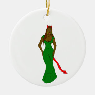 devil girl    ceramic ornament