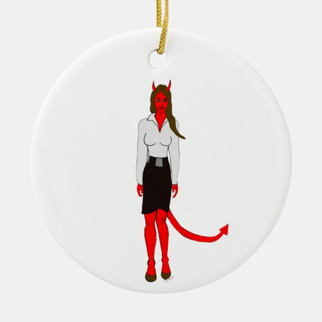 devil girl     ceramic ornament (Front)