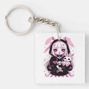 Devil Girl Halloween T-Shirt – Spooky Cute Costume Keychain