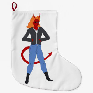 devil girl   large christmas stocking