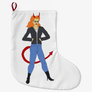 devil girl   large christmas stocking