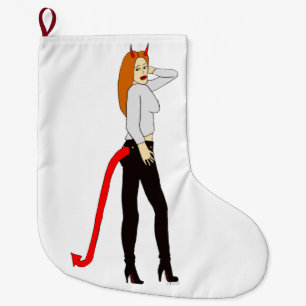 devil girl large christmas stocking