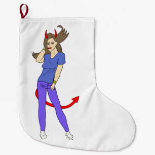 devil girl large christmas stocking