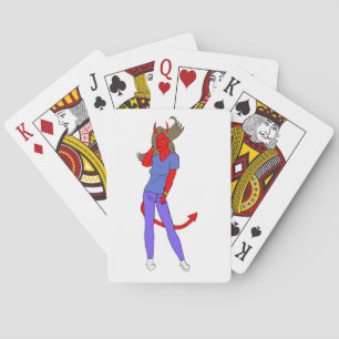 devil girl    playing cards