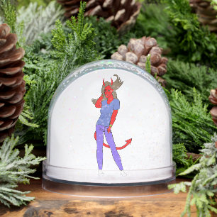 devil girl   snowglobe