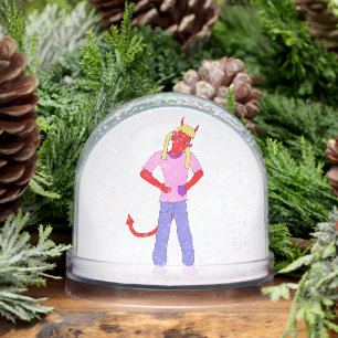 devil girl  snowglobe