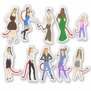 devil girl sticker sheet