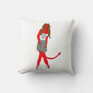 devil girl throw pillow