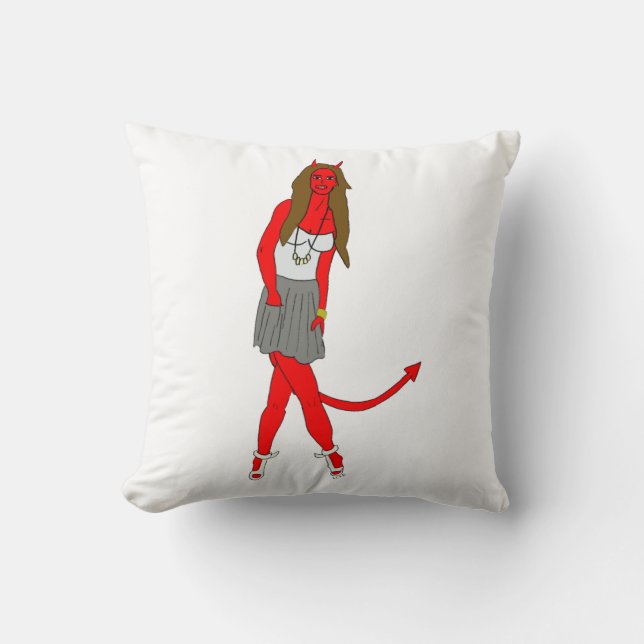 devil girl  throw pillow (Front)