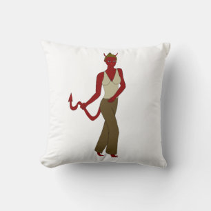 devil girl throw pillow