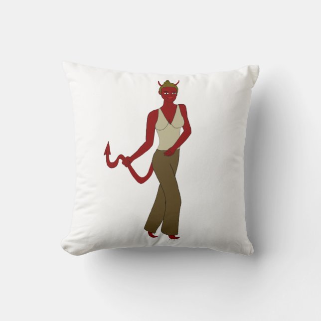 devil girl     throw pillow (Front)