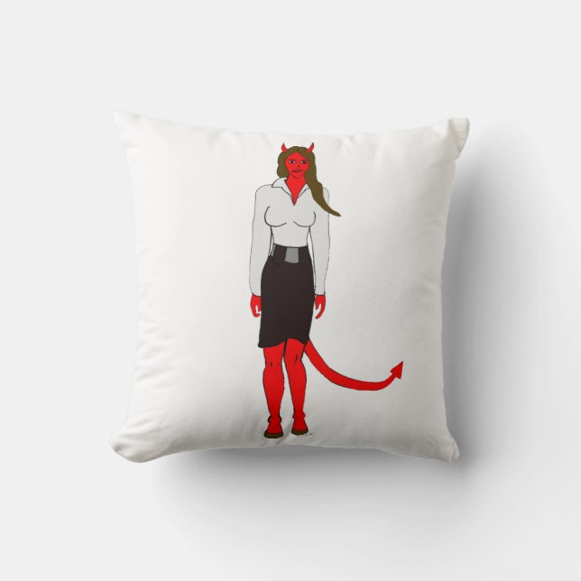 devil girl    throw pillow (Front)