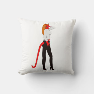 devil girl throw pillow