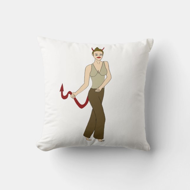 devil girl    throw pillow (Front)