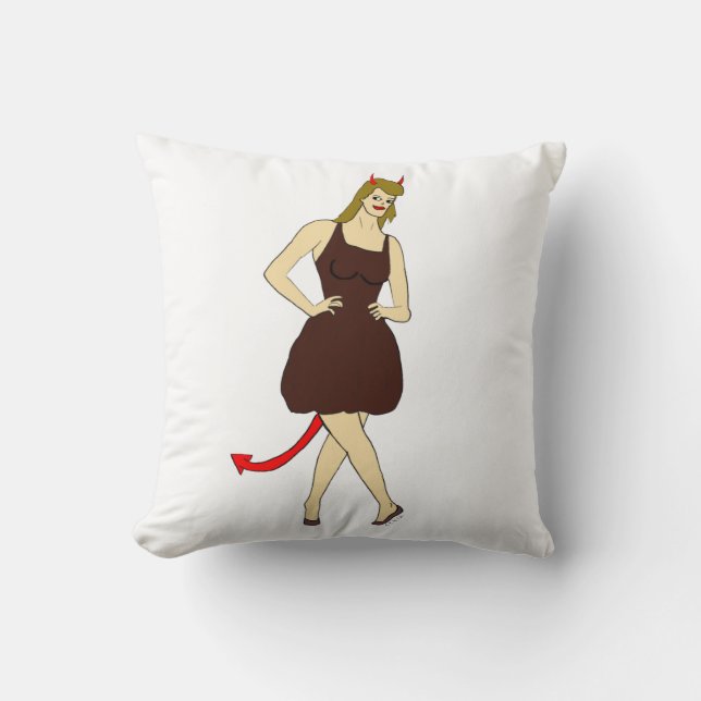 devil girl     throw pillow (Front)