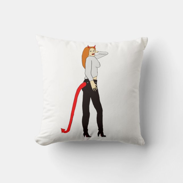 devil girl     throw pillow (Front)