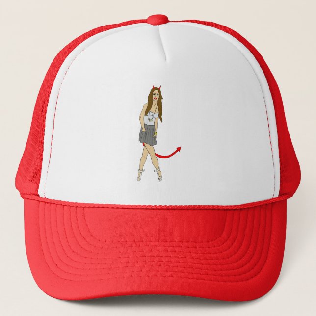devil girl trucker hat (Front)