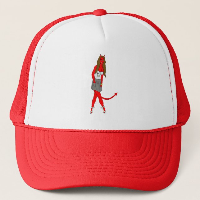 devil girl  trucker hat (Front)