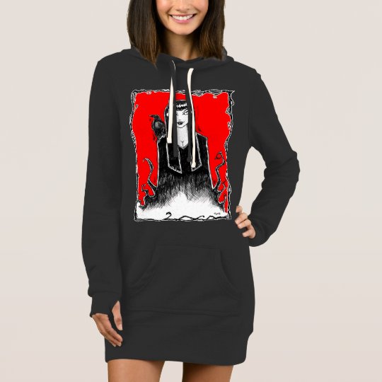 Devil Girl w Raven Hoodie Dress