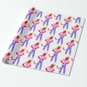 devil girl wrapping paper