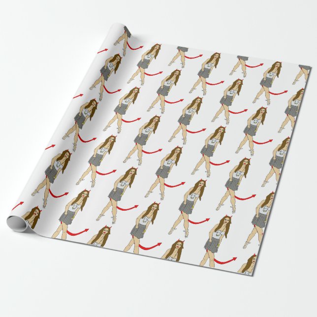 devil girl wrapping paper (Unrolled)