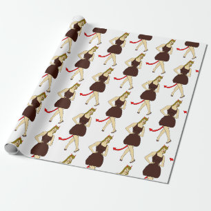devil girl wrapping paper