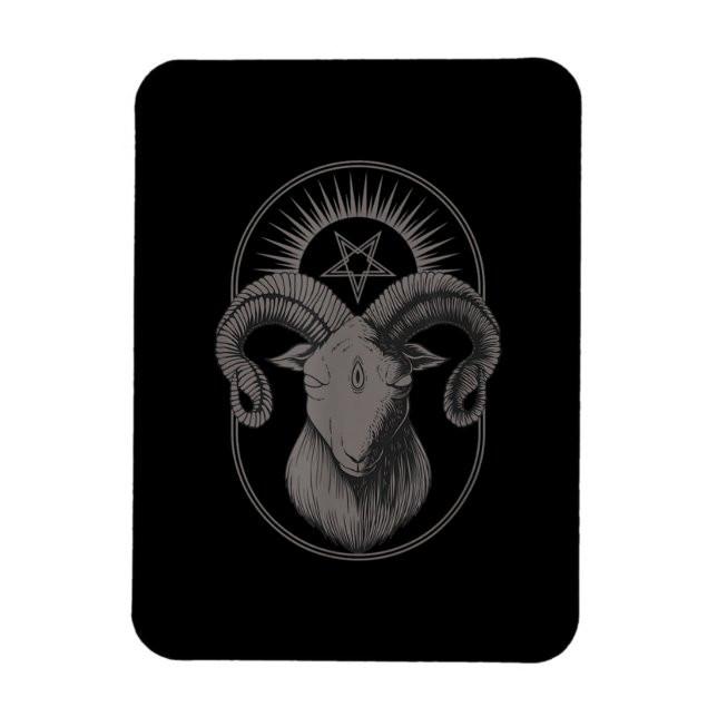 Devil Goat Pentagram Baphomet Satan Occult Satanic Magnet (Vertical)