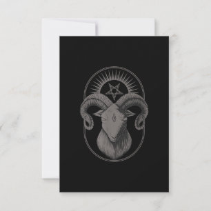 Devil Goat Pentagram Baphomet Satan Occult Satanic RSVP Card