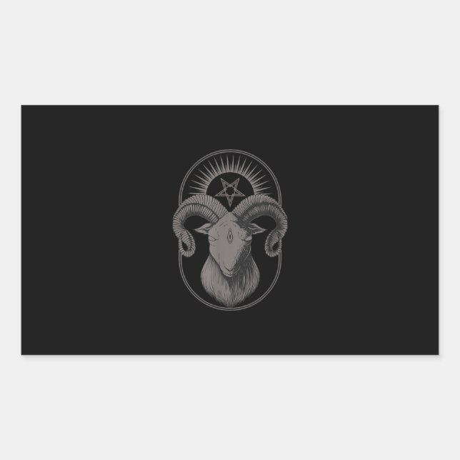 Devil Goat Pentagram Baphomet Satan Occult Satanic Sticker (Front)