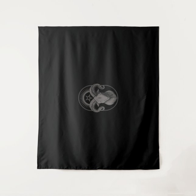 Devil Goat Pentagram Baphomet Satan Occult Satanic Tapestry (Front)