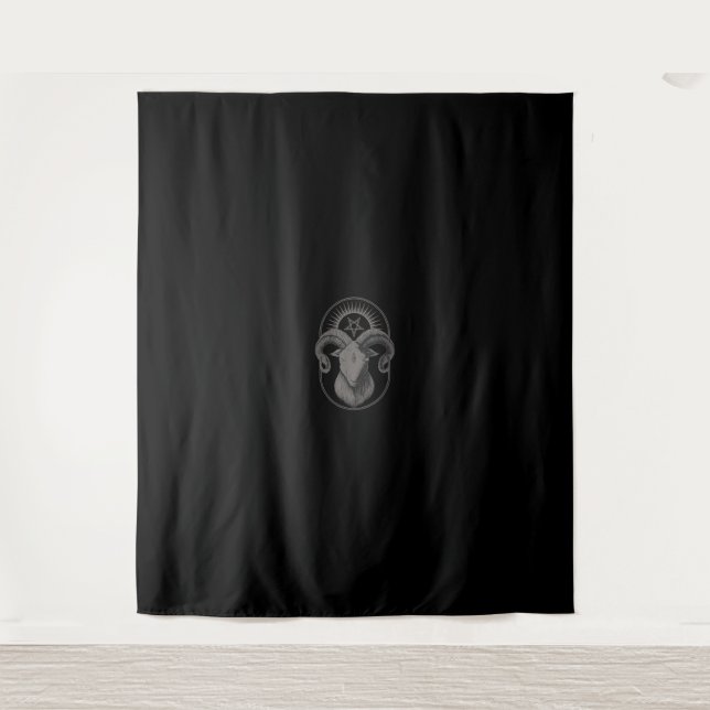Devil Goat Pentagram Baphomet Satan Occult Satanic Tapestry (Front)