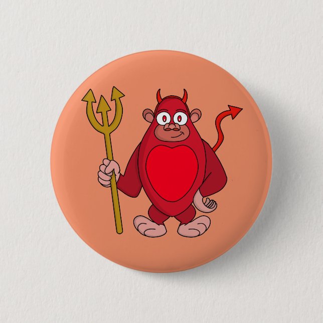 Devil Gorilla 2 Inch Round Button (Front)
