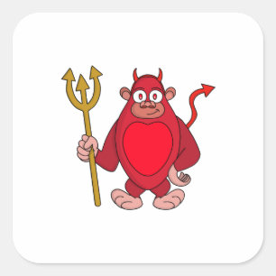 Devil Gorilla Square Sticker