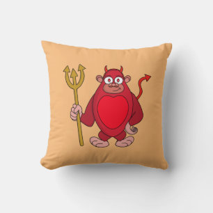 Devil Gorilla Throw Pillow