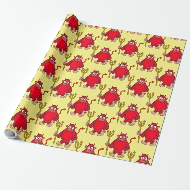 Devil Gorilla Wrapping Paper (Unrolled)