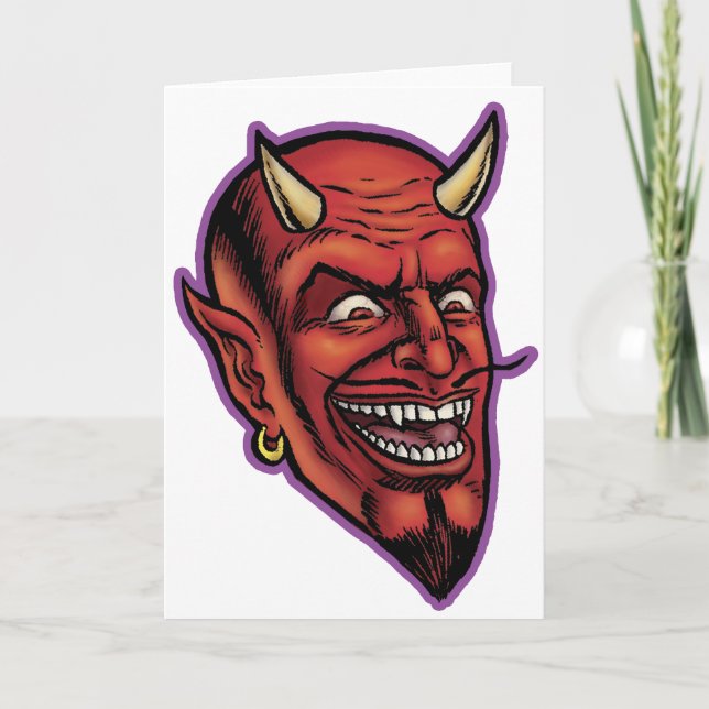 DEVIL HEAD GREETING CARD (Front)