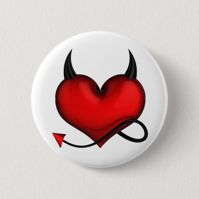 Devil heart swipes in 2 inch round button (Front)