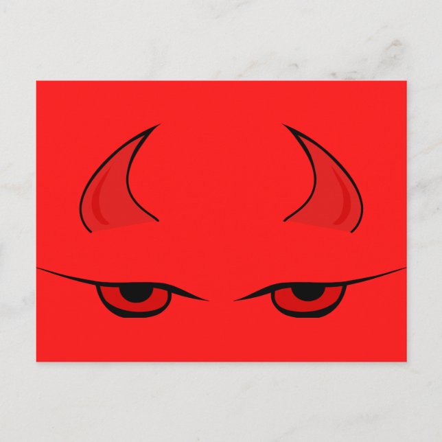 Devil horns and red Eyes customizable Postcard (Front)